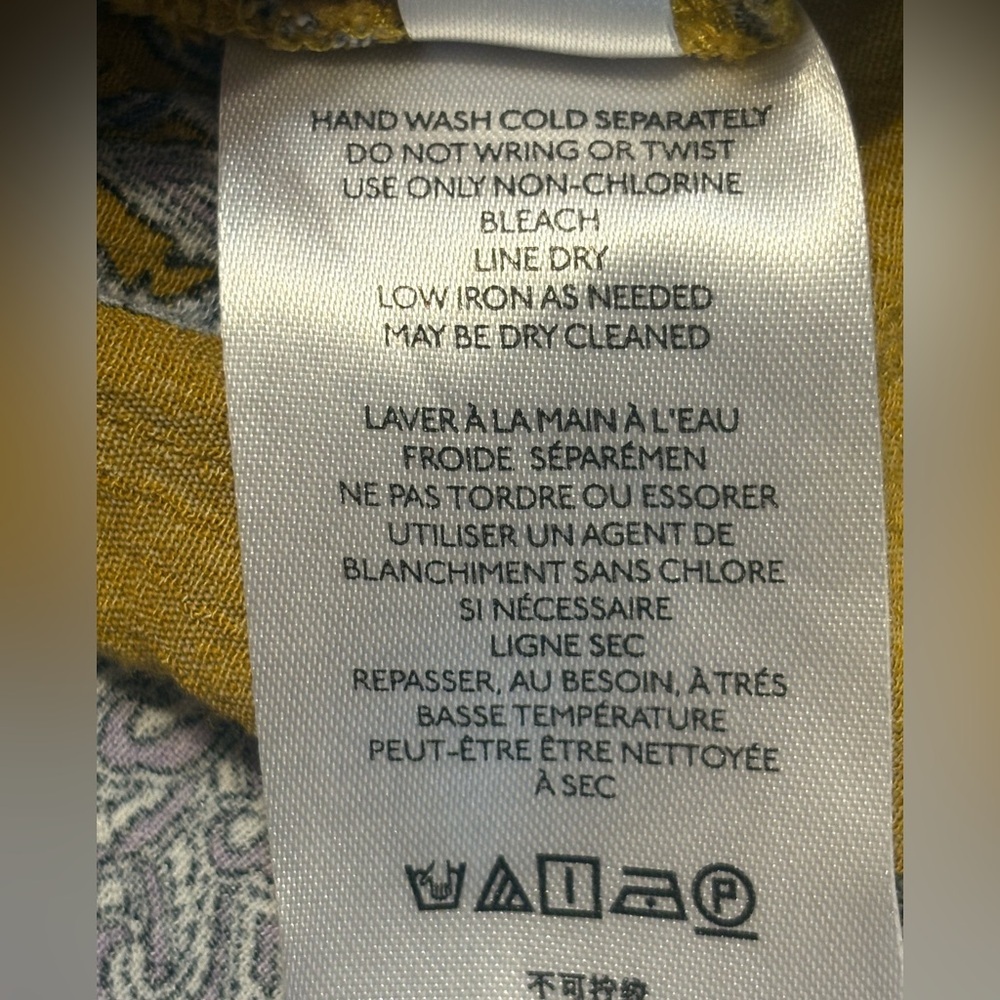 Anthropologie Mustard and Indigo Floral Mini Dress size XS * - Picture 7 of 15